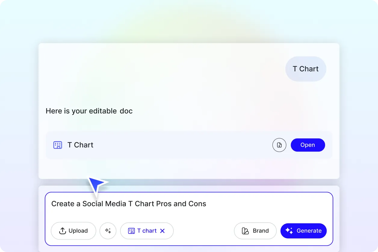 Free AI T-Chart Generator, Free T-Chart Maker [ No Signup ]